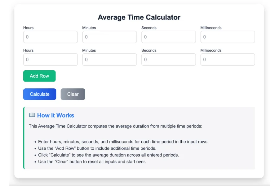 Average Time Calculator