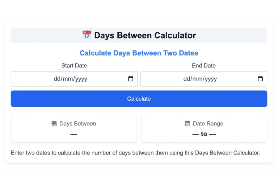 Days Between Calculator