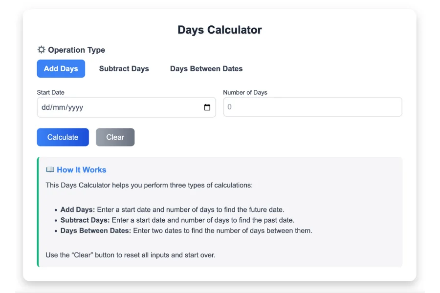 Days Calculator