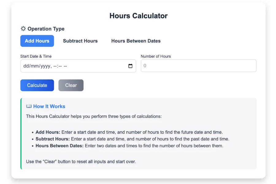 Hours Calculator