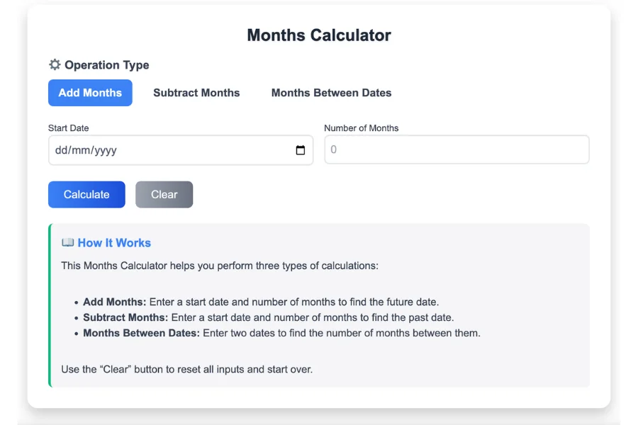 Months Calculator