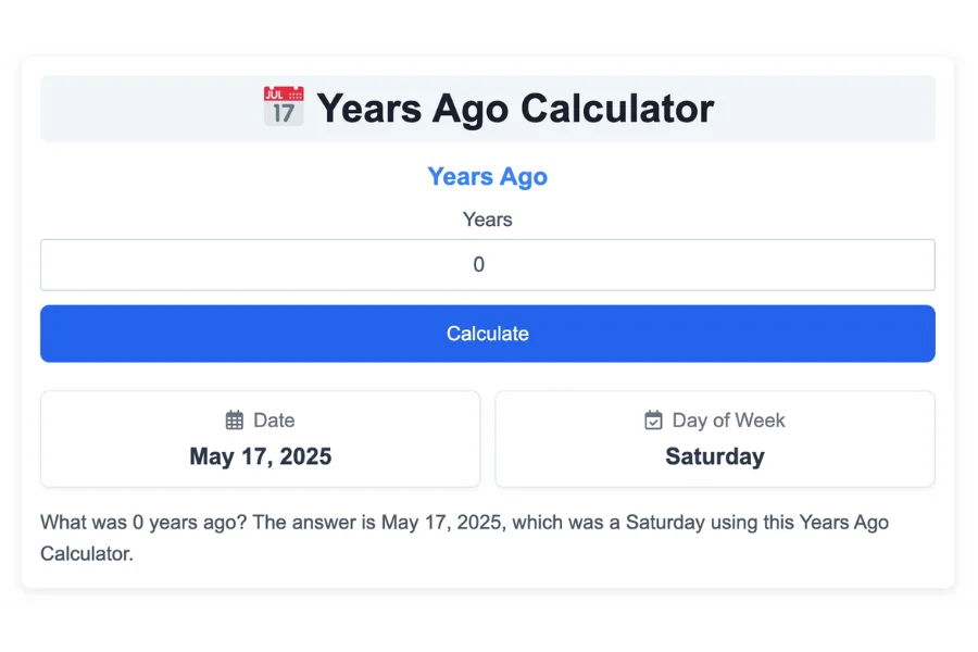 Years Ago Calculator
