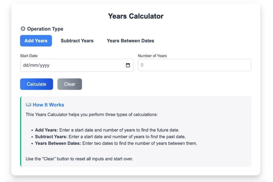 Years Calculator