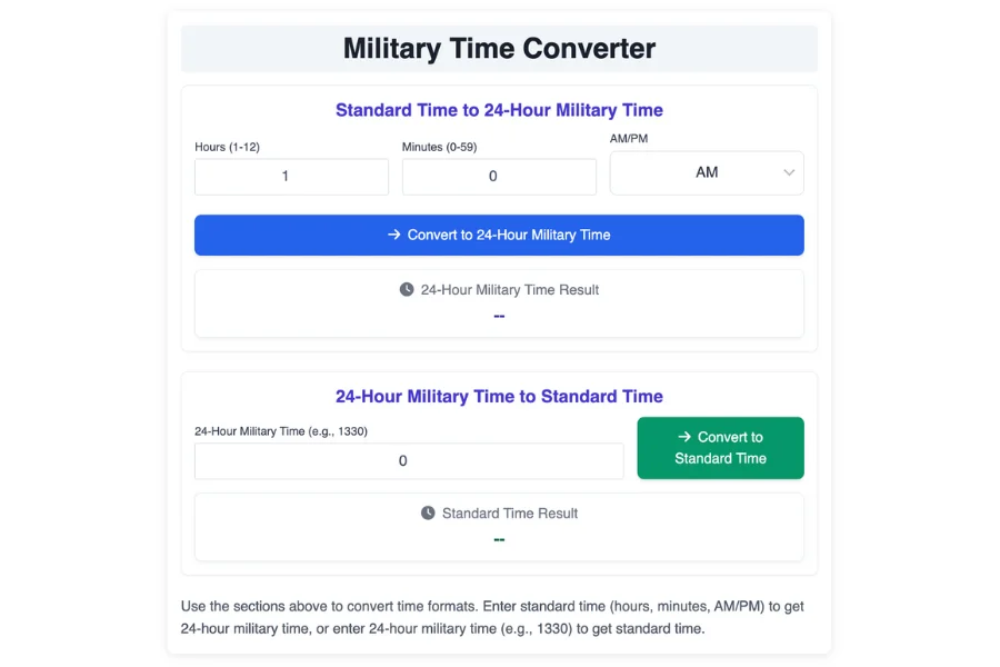 Military Time Converter