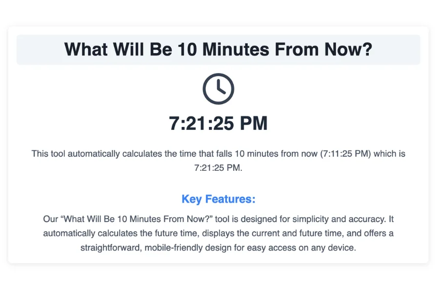 10 Minutes From Now