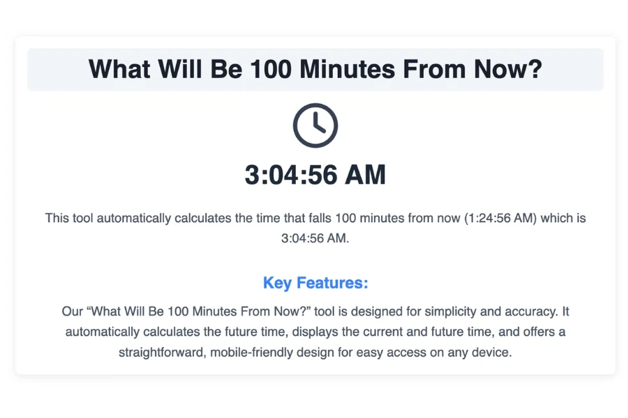 100 Minutes From Now
