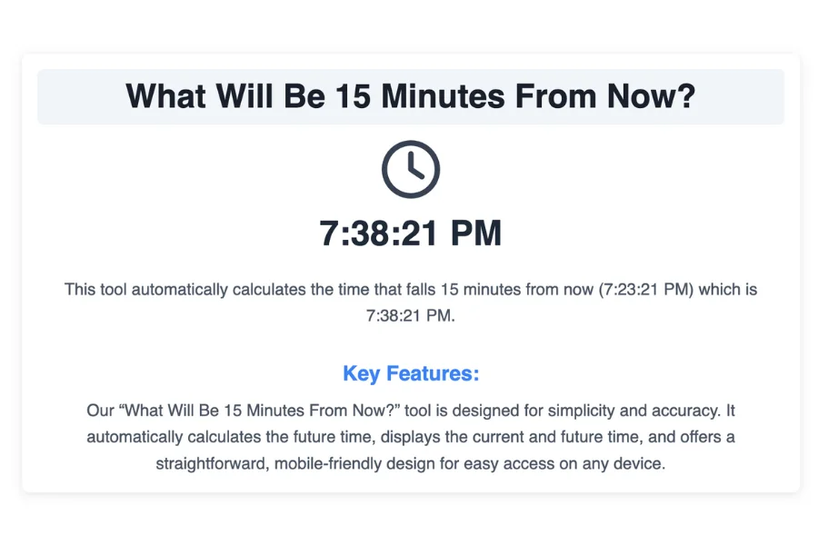 15 Minutes From Now