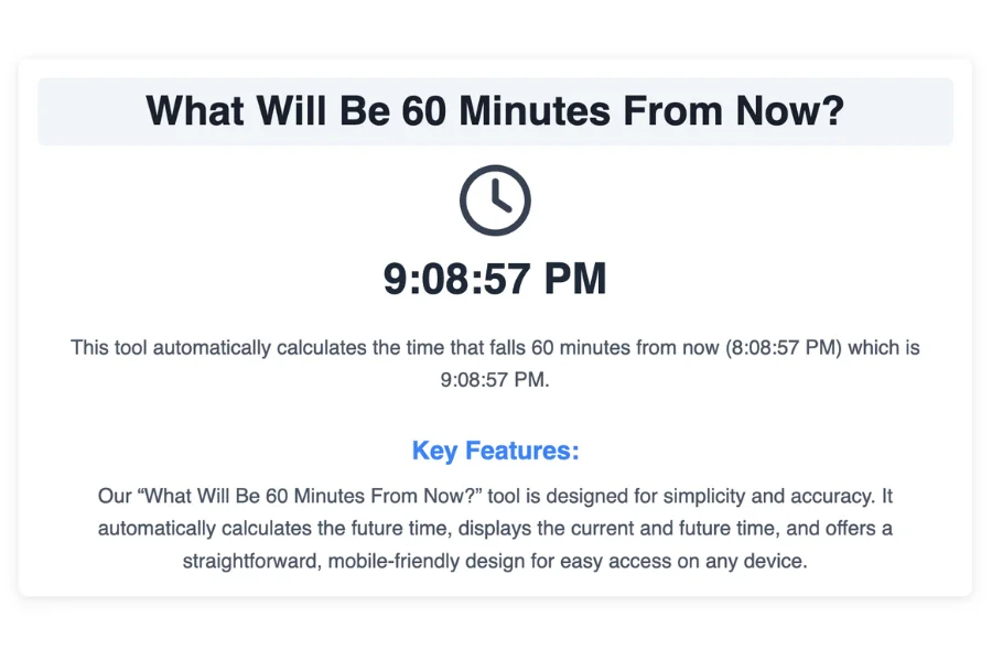 60 Minutes From Now