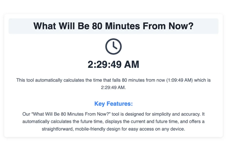 80 Minutes From Now
