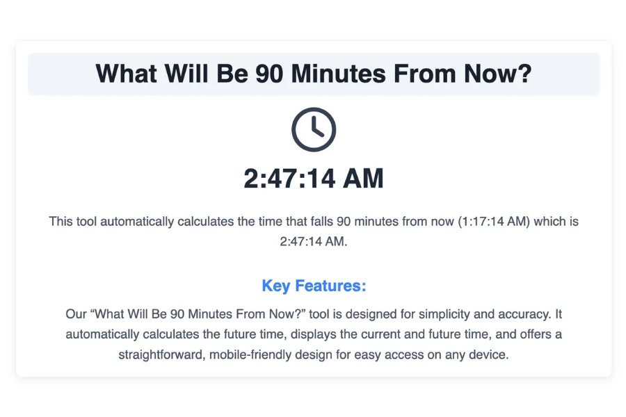 90 Minutes From Now