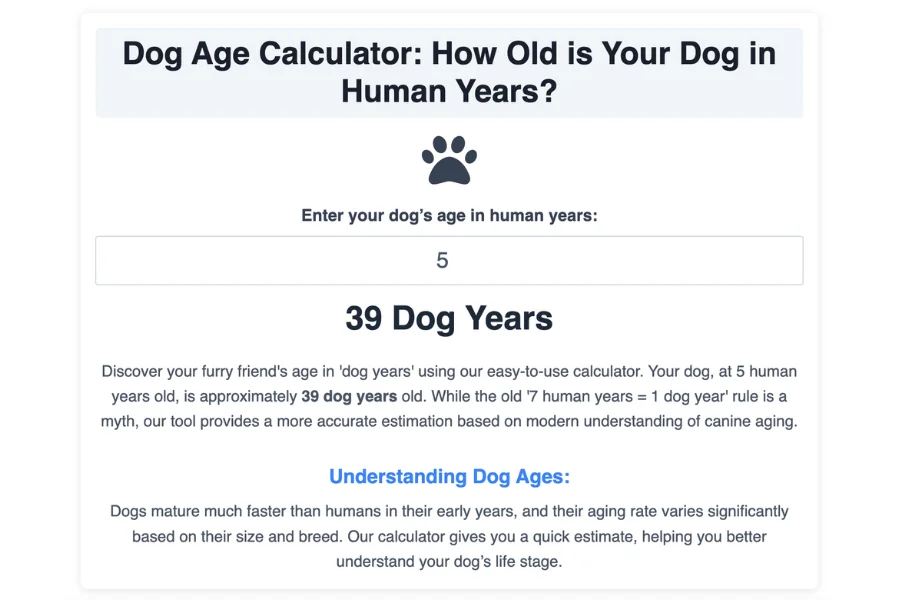 Dog Age Calculator