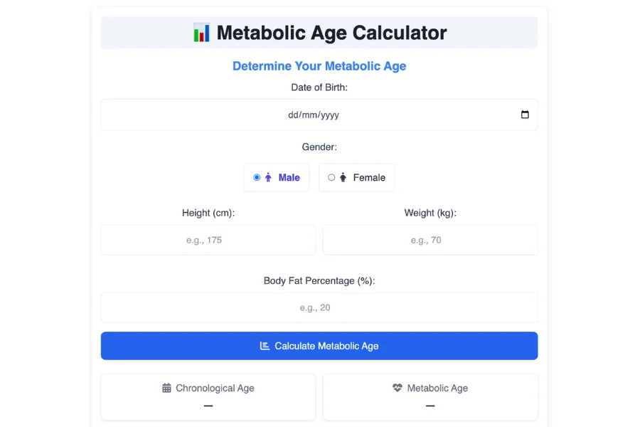 Metabolic Age Calculator