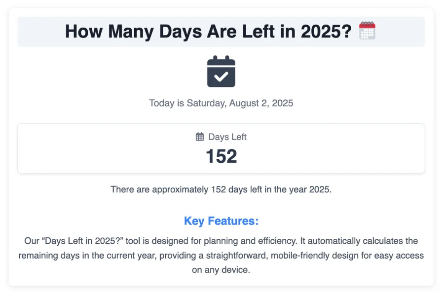 How Many Days Are Left in 2025?