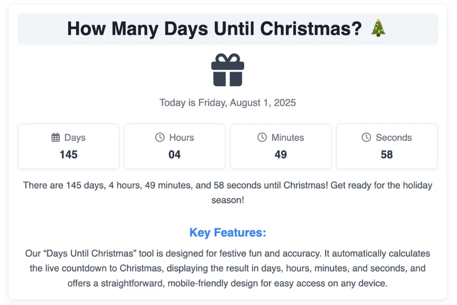 How Many Days Until Christmas?