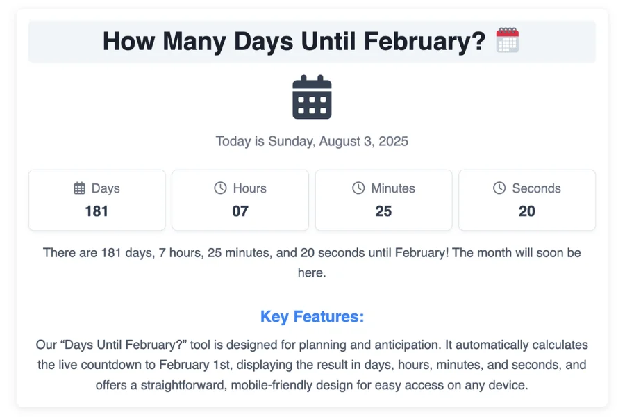How Many Days Until February?