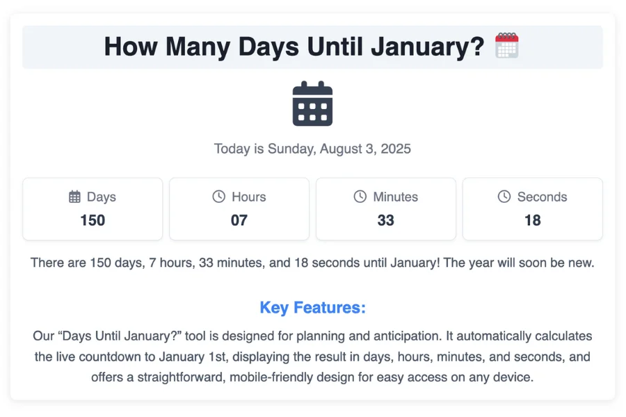 How Many Days Until January?