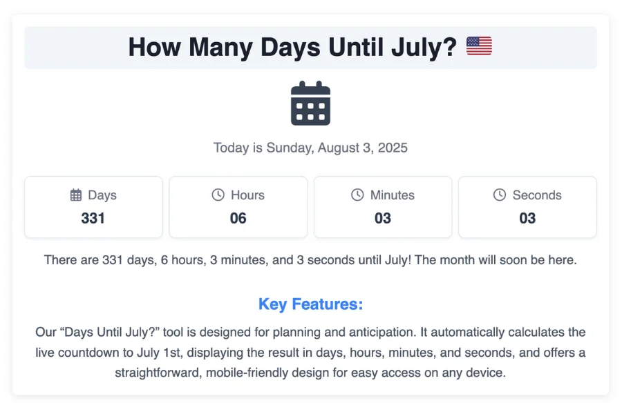 How Many Days Until July?
