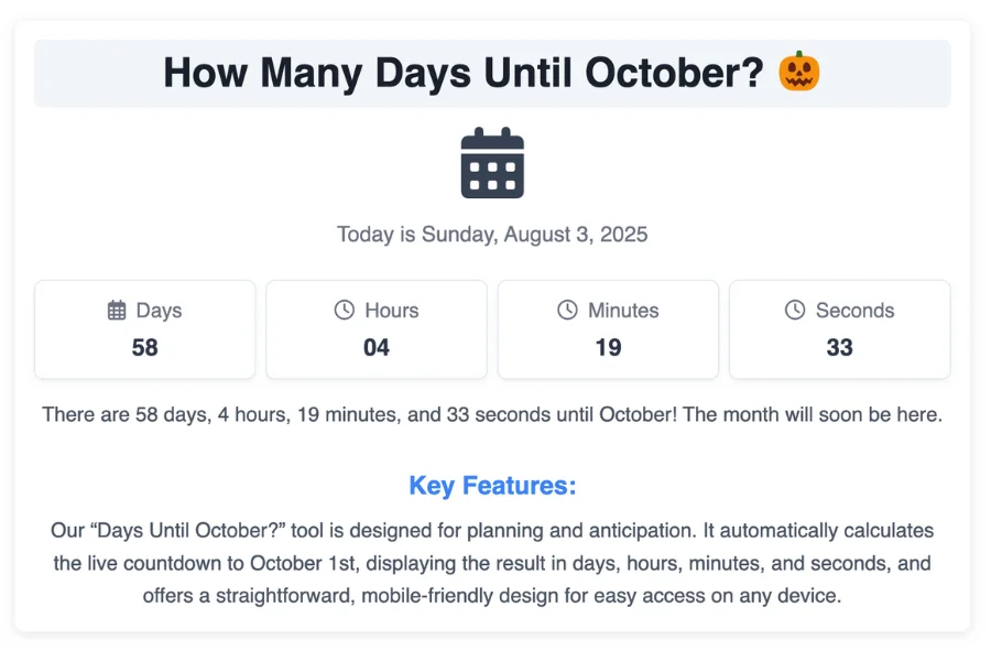 How Many Days Until October?