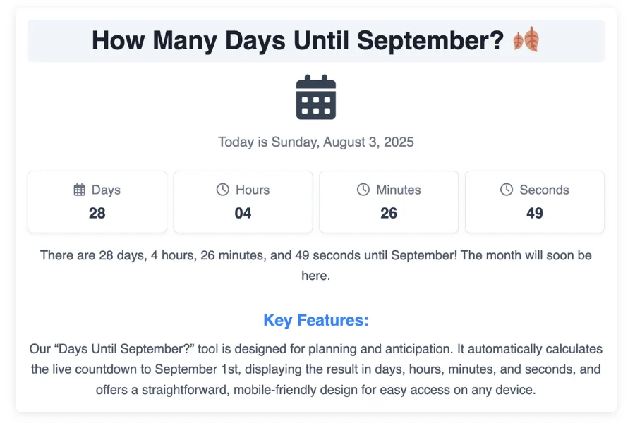 How Many Days Until September?