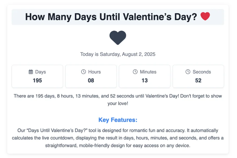 How Many Days Until Valentine's Day?