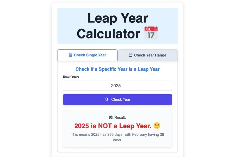Leap Year Calculator