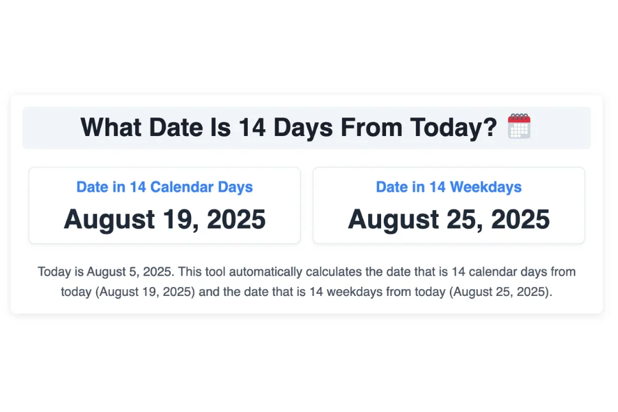 What Date Is 14 Days From Today?