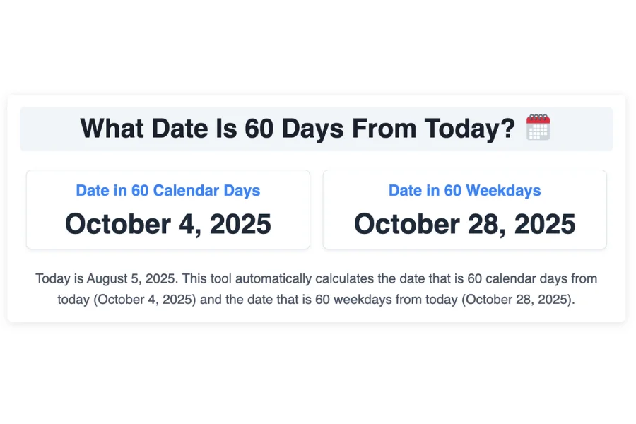 What Date Is 60 Days From Today?