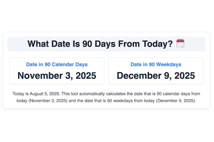 What Date Is 90 Days From Today?