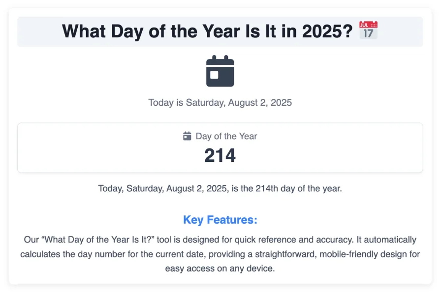 What Day of the Year Is It