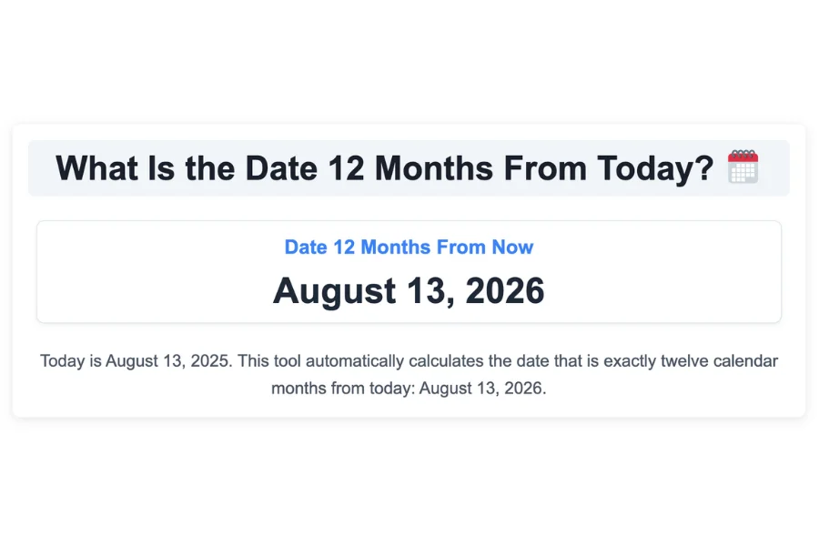 What Is the Date 12 Months From Today?