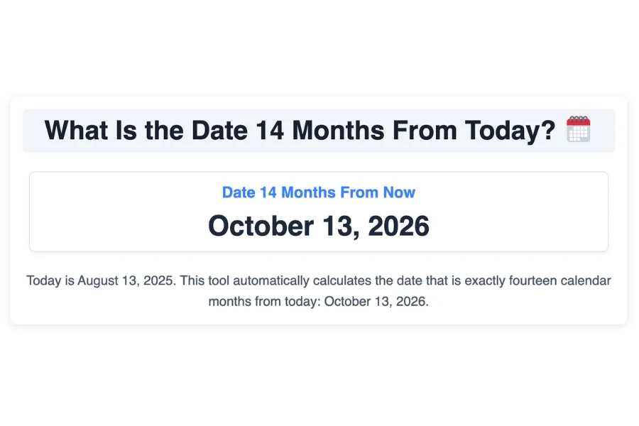 What Is the Date 14 Months From Today?