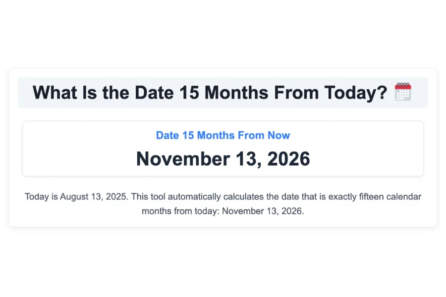What Is the Date 15 Months From Today?