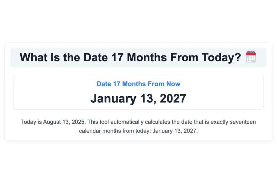 What Is the Date 17 Months From Today?