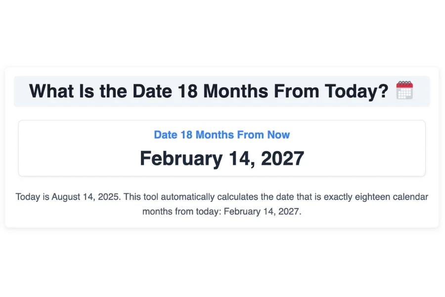 What Is the Date 18 Months From Today?
