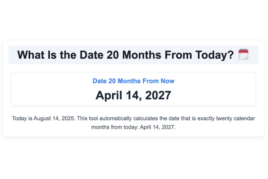 What Is the Date 20 Months From Today?