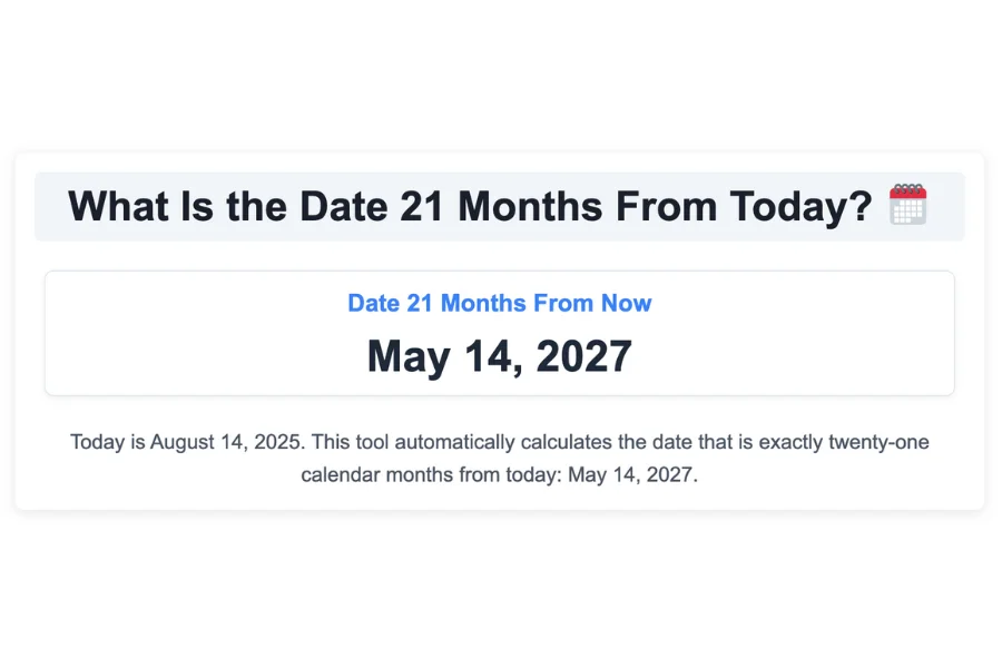 What Is the Date 21 Months From Today?