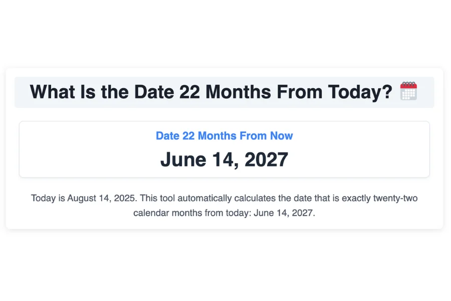 What Is the Date 22 Months From Today?