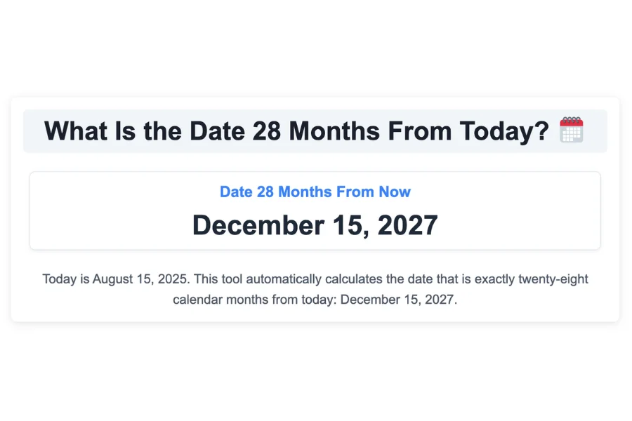 What Is the Date 28 Months From Today?