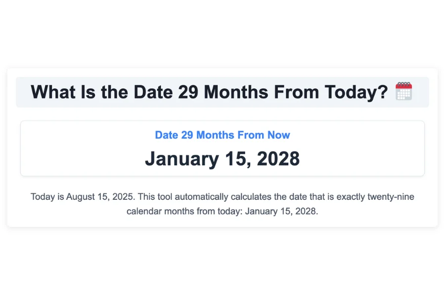 What Is the Date 29 Months From Today?