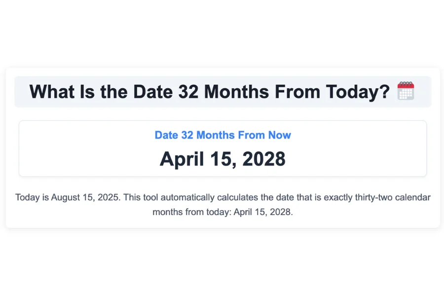 What Is the Date 32 Months From Today?