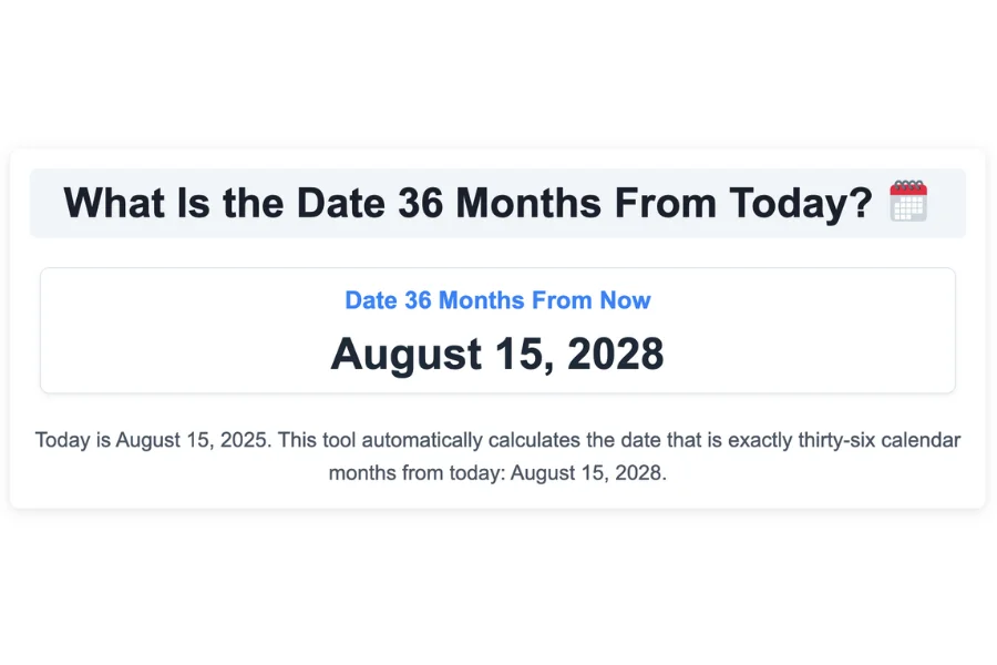 What Is the Date 36 Months From Today?