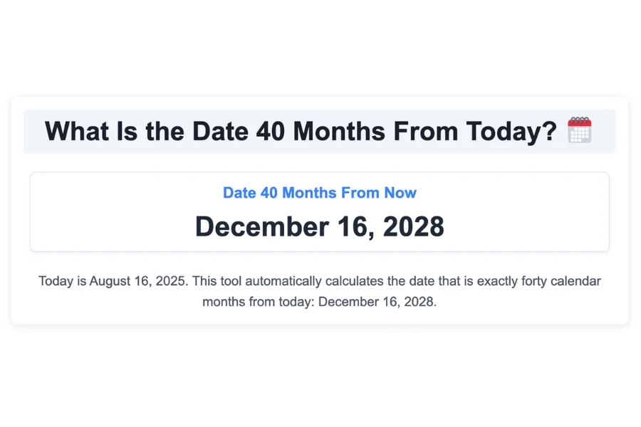 What Is the Date 40 Months From Today?