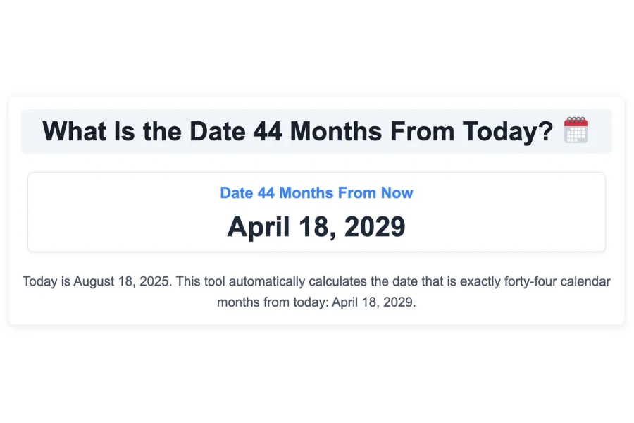 What Is the Date 44 Months From Today?