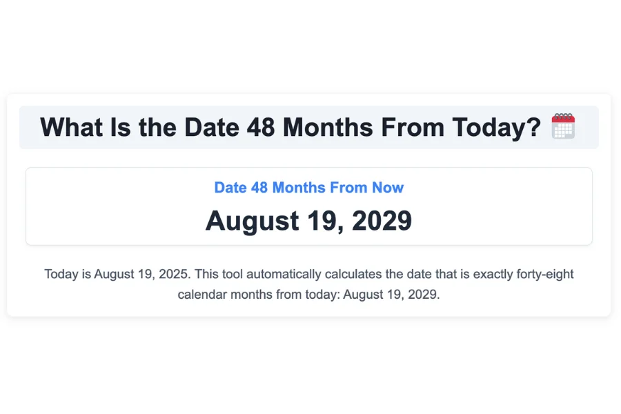 What Is the Date 48 Months From Today?