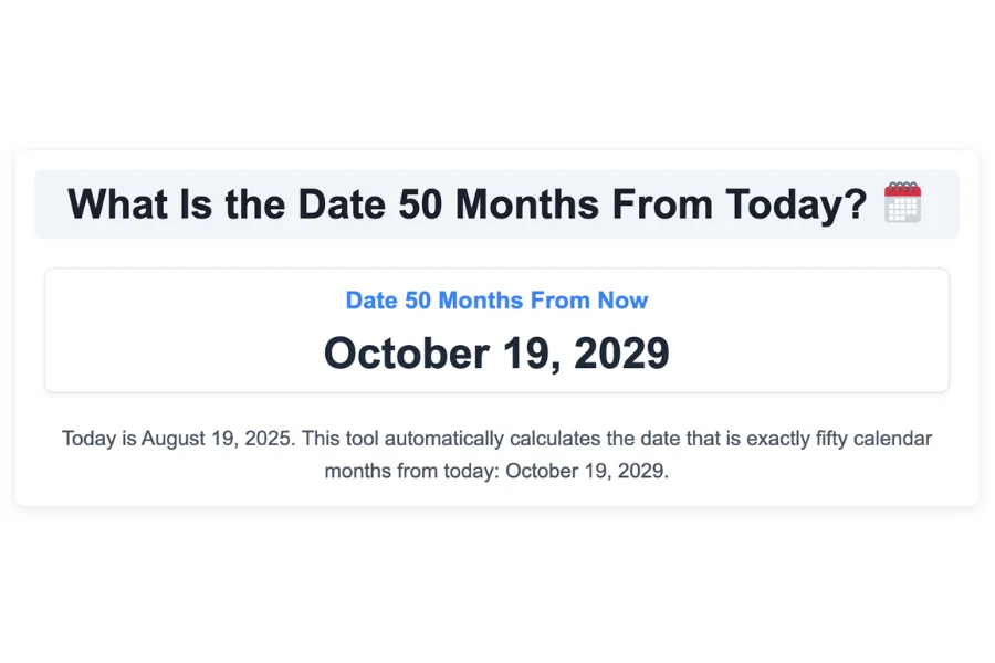 What Is the Date 50 Months From Today?