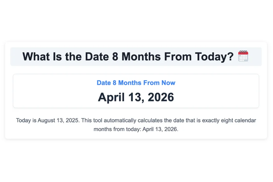 What Is the Date 8 Months From Today?