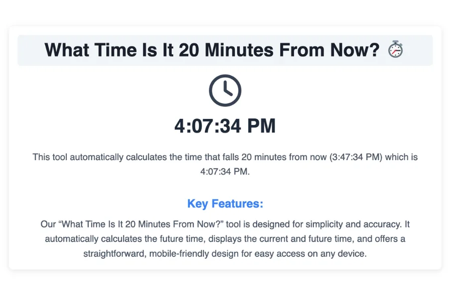 What Time Is It 20 Minutes From Now?