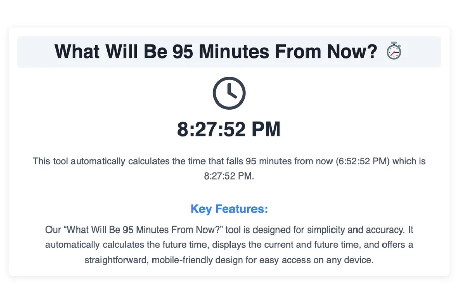 What Will Be 95 Minutes From Now?